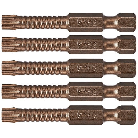 

VEGA T25 TORX Impact Driver Bits. Impactech Professional Grade Impact Ready T-25 TORX 2 Bits. (Pack of 5) P150T25A-5