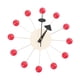 thumbnail image 5 of Reloj de pared con forma de bola Starburst, de mediados de siglo, silencioso, para colgar en la pared, para oficina y comedor. Bola roja, 5 of 9