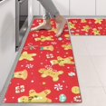 thumbnail image 2 of Kitchen Rugs Sets Of 2,Red Christmas Gingerbread Man Pattern Anti Fatigue Kitchen Mat Rugs Non Slip Washable,Decorative Kitchen Floor Mats for Kitchen,Sink,Laundry,17"X47", 2 of 5