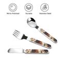 thumbnail image 3 of Salouo Rose Floral Skull Pattern 3 Pieces Toddler Utensils, Kids Silverware Set Stainless Steel Utensils for Kids Children Safe Spoons Forks & Knife Dishwasher Safe, 3 of 8