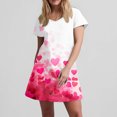 thumbnail image 6 of GaThRRgYP Women's Summer Dress-Round Neck Short Sleeves,Women's Fashion Summer Print Short-sleeved V-neck Casual Dress Hot Pink XXL, 6 of 8