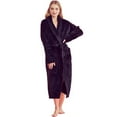 thumbnail image 4 of TowelSoft Women Plush Shawl Collar Robe, Fleece Bathrobe, Black (XXL/One Size), 4 of 5