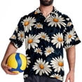 thumbnail image 4 of Daisy Men's Short Sleeve Poplin Button Down Shirts - Casual Printed Summer Beach Tops for Men, 4 of 6