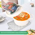 thumbnail image 3 of Yayeee Pot Holders Kitchen Heat Resistant with Pocket 7"x9.8" Cotton Oven Cooking Hot Pads, Orange Vibrant Flowers, 3 of 7