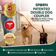 Sporn Adjustable Double Dog Leash Coupler for 2 Dogs, Black, Medium/Large