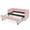 Pink, variant on MIKIBAMA Cyan Full Size Gingham Upholstered Daybed with Pull‑Out Trundle, Solid Wood Frame, Side Storage Pockets, Sofa Bed for Guest Bedroom