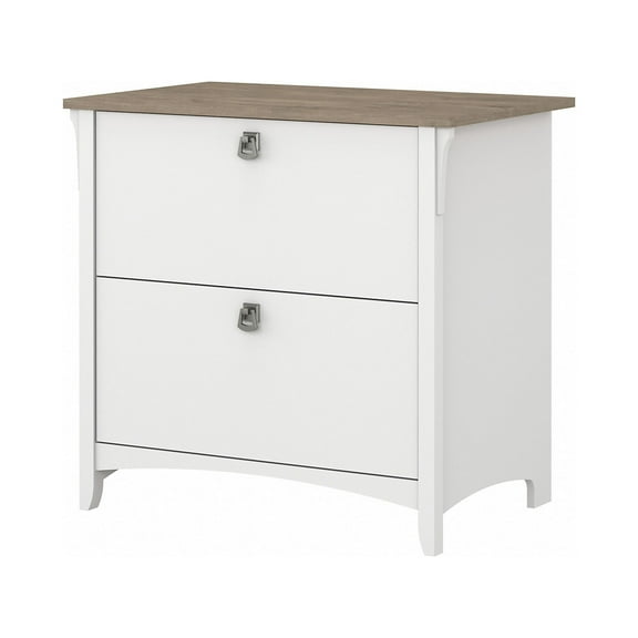 Bush Furniture Salinas Lateral File Cabinet, 2 Drawer, Shiplap Gray & Pure White
