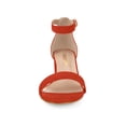 thumbnail image 6 of BLISSFUL STEP Women's Shoes Open Toe Mid Block Heel Ankle Strap Faux Suede Sandals Orange 10.5, 6 of 7