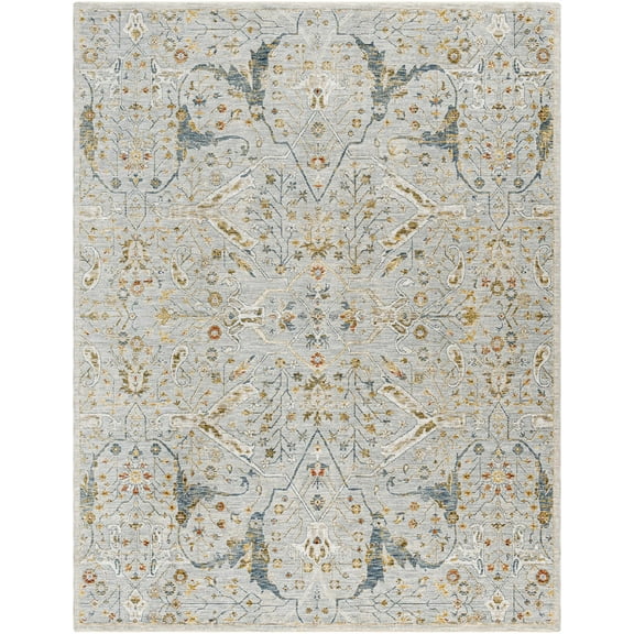 BoutiqueRugs Bornova Traditional Area Rug - Denim, Light Gray, Cream - 10' x 13'11"
