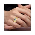 thumbnail image 2 of RYLOS Men's Rings Yellow Gold Plated Silver Rings Classic Designer  9X7MM Gemstone &  Diamond Ring Alexandrite June Birthstone Ring Size 8, 2 of 7