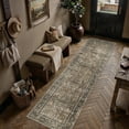 thumbnail image 4 of BERTHMEER 3'x12' Runner Rugs for Hallway Kitchen Entryway Bedroom Indoor Non Slip Vintage Oriental Traditional Washable Runner Rugs,Brown, 4 of 9
