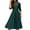 Green, variant on Fshinging Midi Dresses For Women Round Necked Mid Sleeve Belt Waist Retro Style Beach Dress