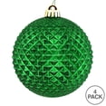 thumbnail image 4 of Vickerman 6" Green Durian Glitter Ball Ornament, 4 per Bag, 4 of 4