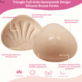 thumbnail image 3 of BIMEI Full-Hole Triangle Mastectomy Prosthesis Lightweight Women Bra Enhancer Inserts Silicone Breast form Shaper for Breast Asymmetry/Mastectomy,One Piece,BM4, 3 of 12