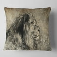 thumbnail image 2 of Designart Lion in Sepia - Animal Throw Pillow - 16x16, 2 of 5