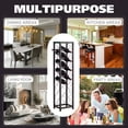 thumbnail image 6 of Kings Brand Furniture Pewter Metal Wine Rack – Freestanding Storage Tower with Glass Top Shelf, Holds 13 Bottles, 6 of 9