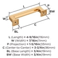 thumbnail image 5 of Amerock Lintel 3-3/4 inch (96mm) Center-to-Center Champagne Bronze Cabinet Pull, 5 of 6