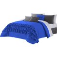 thumbnail image 2 of DNG Creations 3 Piece Three Line Ruffle Duvet Cover With Zipper Closure & Corner Ties - 800 Threads Count, 100% Egyptian Cotton ( Solid Royal Blue - California King ), 2 of 4