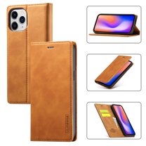 LC.IMEEKE Leather For iPhone 12 Pro Case, Flip Wallet Leather Case with Card Holder Magnetic Closure Shockproof Kickstand Protective Phone Cases Cover For iPhone 12 Pro,Brown,For iPhone 12 Pro