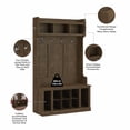 thumbnail image 3 of Bush Home Woodland 40W Hall Tree and Shoe Storage Bench with Shelves, 3 of 9