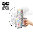 thumbnail image 3 of OBREWU White Dog Paw Footprint Tumbler with Handle and Lid,White Dog Paw Footprint 40oz Double Wall Vacuum Insulated Tumbler,Cups Gift for Women and Men, 3 of 7