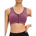 thumbnail image 2 of FUTATA Women's Front Zipper Sports Bras High Impact Support Padded Racerback Yoga Running Gym Workout Bras Tops,Size S-2XL, 2 of 6