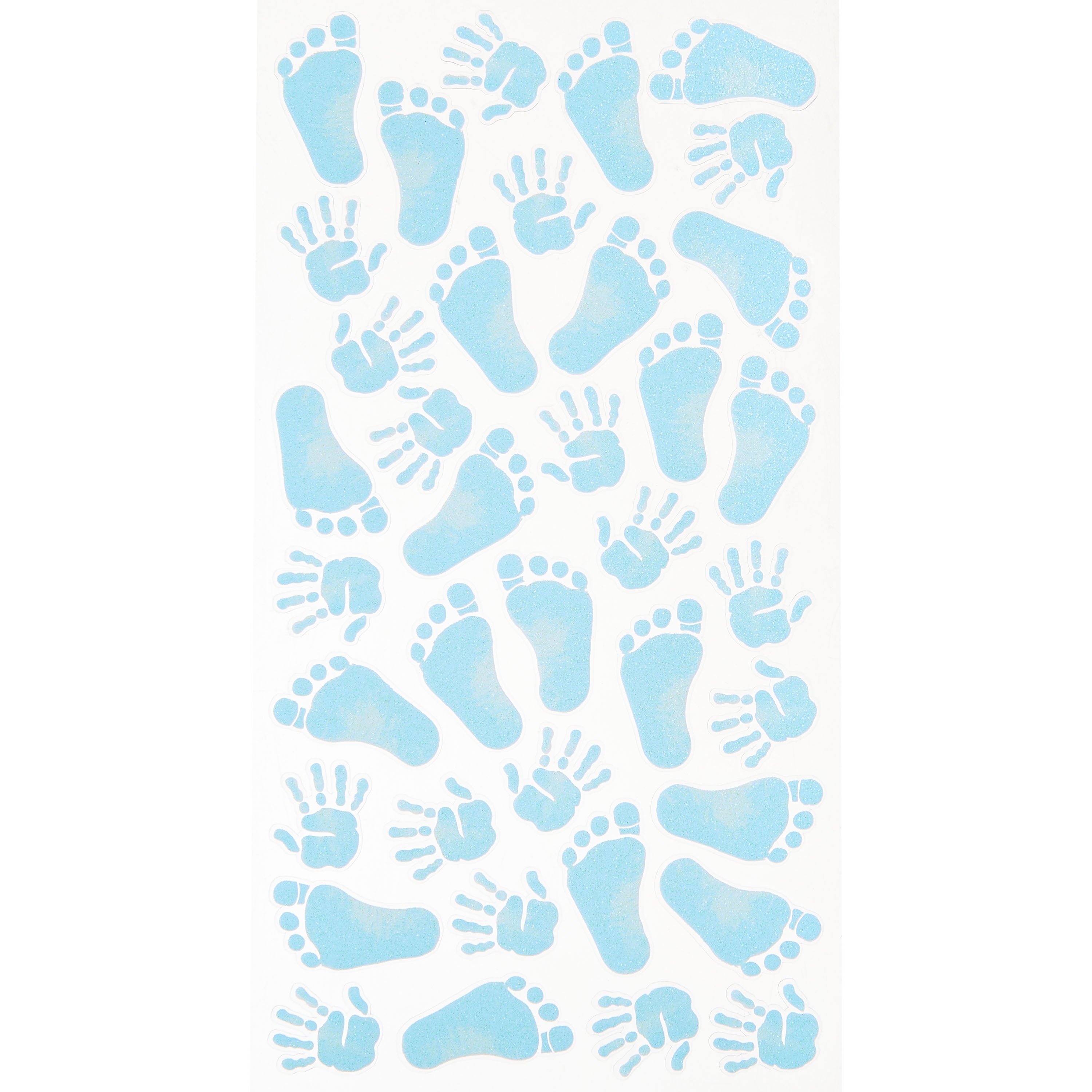 Hello Hobby Blue Baby Boy Hand & Footprint Designer Stickers, 38 Count
