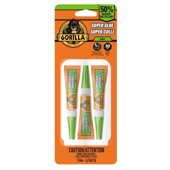 Gorilla Super Glue Gel, 3-3g