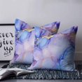 thumbnail image 3 of Purple Blue Marble Throw Pillow Covers, Soft Pillowcases with Invisible Zipper, Abstract Art Modern Ink Painting Decorative Square Pillow Cushion Covers for Living Room Couch Sofa Bed 18x18 Inches, 3 of 8