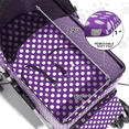 thumbnail image 3 of MoNiBloom 4 Wheel Foldable Dog Pet Stroller with Cup Holder, Purple with White Polka Dots, 3 of 13