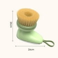 thumbnail image 2 of Large Dish Brush With Soap Dispenser Powerful Cleaning Scrubber Ergonomic Handle Kitchen Gadget Washing Up Brush Non- Grip Durable Efficient Dishwashing Tool, 2 of 8
