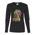 thumbnail image 3 of Dean Russo Sweet Poodle Dog Lover Womens Graphic Long Sleeve T-Shirt, Black, Large, 3 of 6