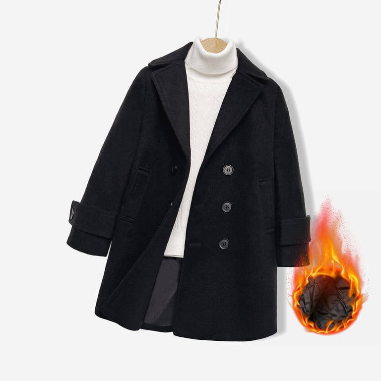 eczipvz Boys Thick Dress Coats Double Breasted Trench Coat Winter