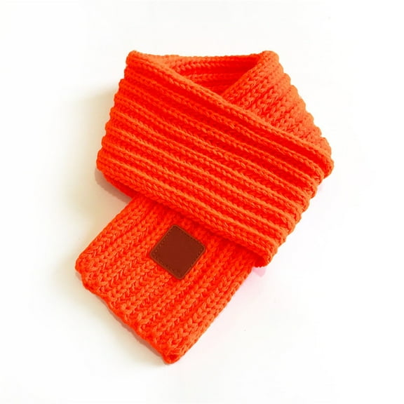 Orange Scarf Kids Winter Warm Knit Scarves Warm Scarf Neck Warmer for Toddlers Boys Girls