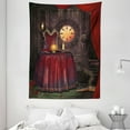 thumbnail image 1 of Gothic Tapestry, Fortuneteller Room with Mystic Crystal Ball Magician in Fairy Tale Image Print, Wall Hanging for Bedroom Living Room Dorm Decor, 60W X 80L Inches, Maroon Brown, by Ambesonne, 1 of 2