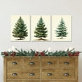 thumbnail image 4 of Christmas Trees Canvas Wall Art - Set of 3 Framed 12 X 16 Inch Netural Vintage Christmas Trees Picture Earth Tones Green Christmas Painting Wall Decor Art Print for Holiday Living Room Bedroom Office, 4 of 6
