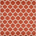 thumbnail image 1 of Unique Loom 3128567 8 x 8 ft. Philadelphia Trellis Square Rug, Terracotta, 1 of 2