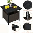 thumbnail image 2 of Yaheetech Natural Outdoor Patio Rattan Side Table with Umbrella Tube for Garden Terrace and Poolside, 2 of 7