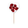 thumbnail image 1 of Planta de flor planta flores rosa roja Etiqueta del corazón de la bandera del palillo de dientes, 1 of 3