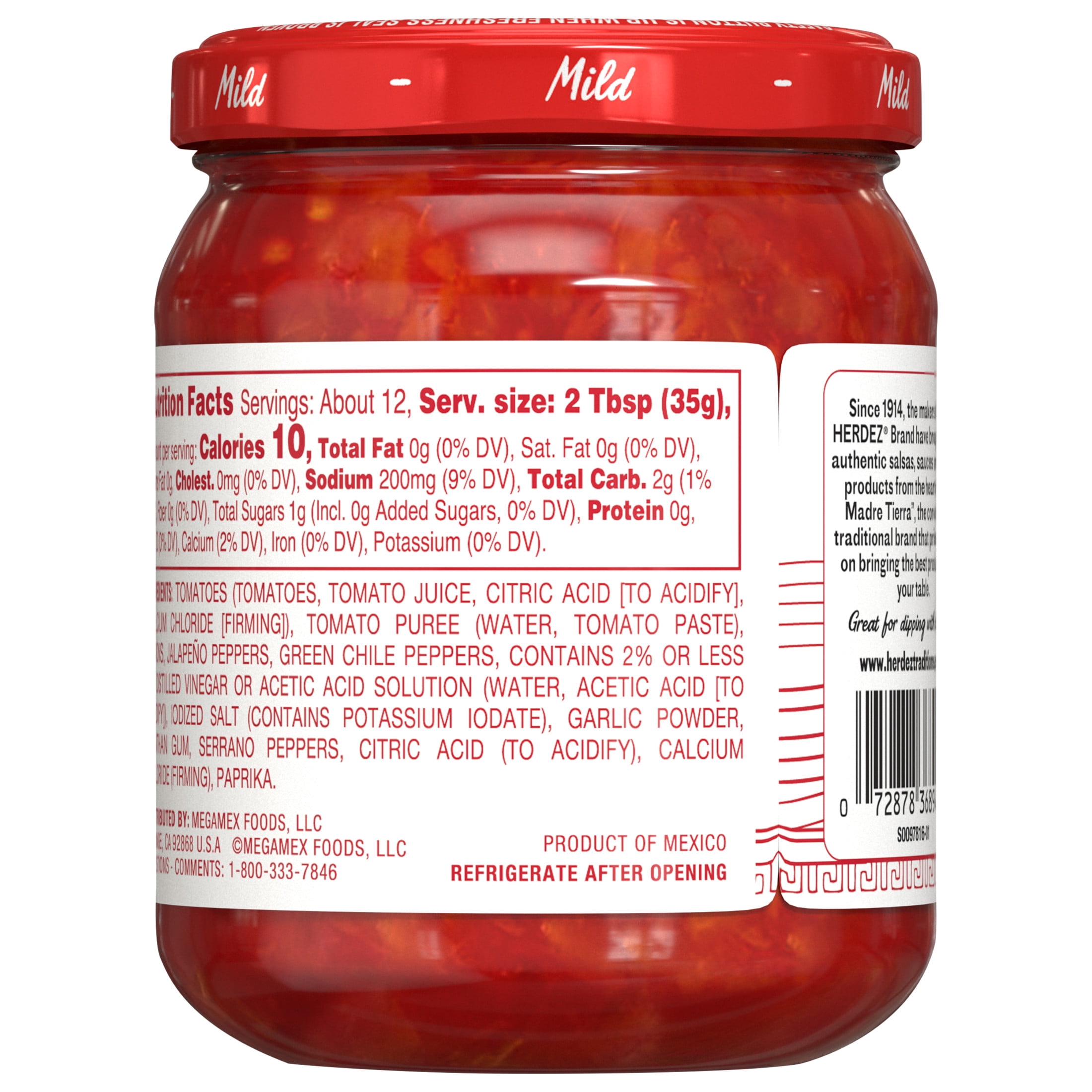 (3 pack) HERDEZ Chunky Salsa Mild, Tortilla Chip Dip, Shelf Stable, 15 oz  Glass Jar