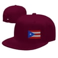thumbnail image 4 of DouZhe Flat Brim Cap Chapeau Snapback, Puerto Rico Drapeau Imprime Rouge Adulte Casquette de Baseball Réglable, 4 of 6