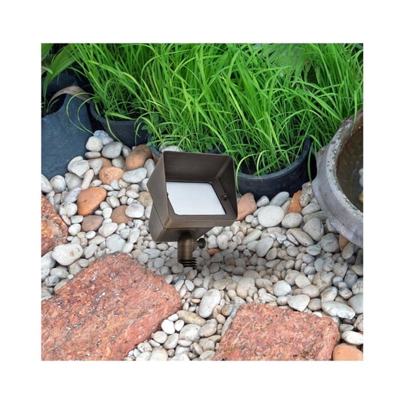 Cast Brass FLOOD LIGHT W2.75in D5.25in H8in ANTIQUE BRASS MR11/ MR16 dual socket