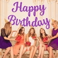 thumbnail image 4 of Banner de cumpleaños JHZMCRX con purpurina púrpura para decoración de fiestas, 4 of 7