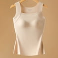 thumbnail image 4 of GA WEIHUA Womens Camisoles Tops with Built in Padded Bra Scoop Neck Seamless Tank Top Fitted Sleeveless Undershirts(Beige,M), 4 of 9