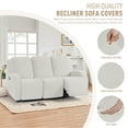 thumbnail image 3 of Timeles Recliner Covers, Stretch Reclining Chair Covers, Recliner Sofa Slipcovers Stripe Jacquard Recliner Couch Covers Furniture Protector Covers for Pet Kid (3 Seater, Cream), 3 of 7