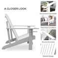 thumbnail image 5 of Wooden Adirondack Chair, Classic Outdoor Patio Lounge for Deck, Garden, Backyard, 5 of 9