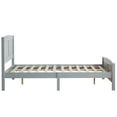 thumbnail image 3 of Fithood Full Pine Single-Layer Core Vertical Stripe Full-Board Curved Bed Head With The Same Bed Foot Wooden Bed Grey, 3 of 5