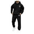 thumbnail image 1 of Male Casual Solid Two Piece Hooded Sports Suit Pocket Raglan Sleeve Hoodies Drawstring Pant Set Men Regular Suits Mens Ruffle Tux Casual Suit Big And Tall Men Suits Formal Suits for Men And Outfits, 1 of 4