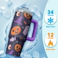 thumbnail image 4 of Halloween Trick or Treat Ghost 30 Oz Tumbler with Handle and Straw, Cute Spooky Cup, Holiday Gift, 4 of 5