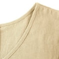 thumbnail image 5 of YUGYXL Gauze Beach Dress for Women 3/4 Puff Sleeve Smocked Waist Linen Maxi Dresses Trendy V Neck Long Beach Sundress Beige XL, 5 of 9
